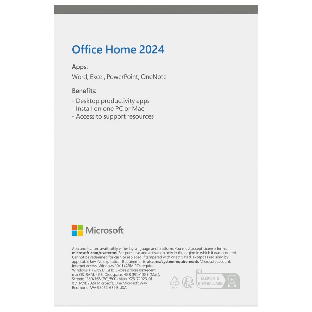 Office 2024 Famille Verso